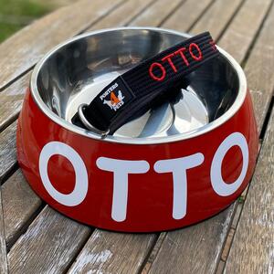 #otto the German Shepherd has a new Collar & Bowl #porters4petsembroideredcollars 
#porters4pets